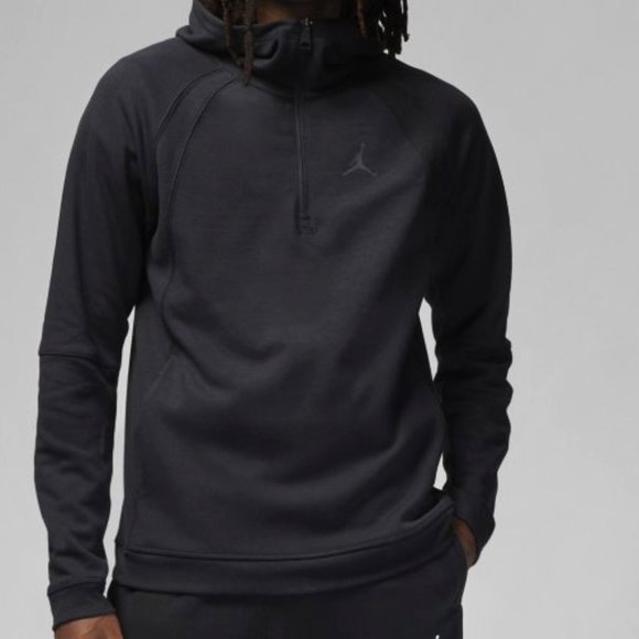 Jordan Men's Dri-FIT Sport Statement Air Fleece Pullover Hoodie-Black - Picture 1 of 9
